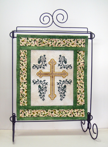 Appliqued Cross Mini Quilt